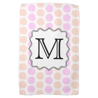 Pretty Floral Pattern with Custom Monogram Letter. Hand Towel