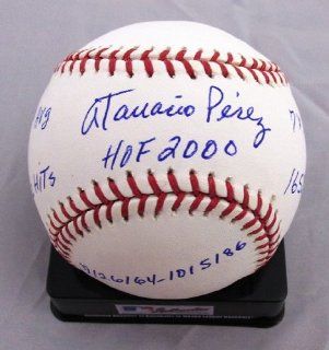 Atanasio Perez 7/26/64 10/5/86, HOF 2000, 2,732 Hits, .279 Avg, 1,652 RBIs, 7x AS Autographed Official MLB Baseball Sports Collectibles