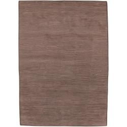 Hand knotted Solid Brown Casual Chesham Semi Worsted Wool Rug (5' x 8') 5x8   6x9 Rugs