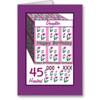 DAUGHTER   Happy 45th Birthday Greeting Card