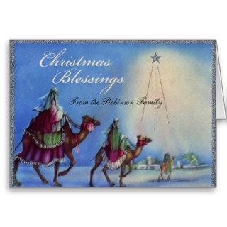 Christmas Blessings Star Personalized Cards