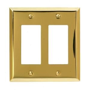 Amerelle Steel 2 Decorator Wall Plate   Bright Brass C163RRBR