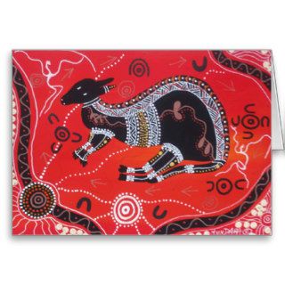 Kangaroo Dreaming Greeting Card