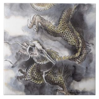 Traditional Chinese Painting, Year Of The Dragon 4 Tiles