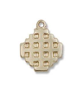 Gold Filled Jerusalem Cross Pendant 3/8 x 1/4 inch Medal Pendants Jewelry
