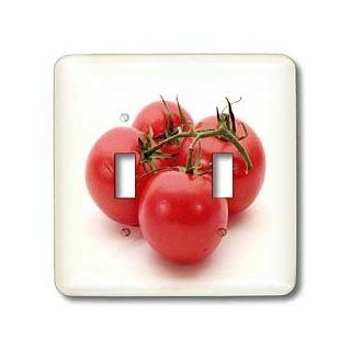 3dRose lsp_47904_2 4 Red Tomatoes with Vine Double Toggle Switch   Switch Plates  