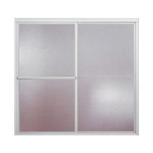 Sterling Plumbing Deluxe 56 1/4 in. x 55 1/4 in. Framed Bypass Tub/Shower Door in Silver with Pebbled Glass Texture 5930 56S