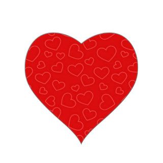 Red Hearts Background Heart Stickers