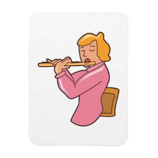 flute player lady pink shirt abstract.png vinyl magnet