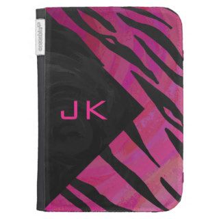 Tiger Hot Pink and Black Print Cases For The Kindle