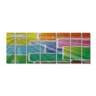 Abstract by Ash Carl Metal Wall Art in Multi Blocks   23.5" x 60"   Wall Decor Stickers