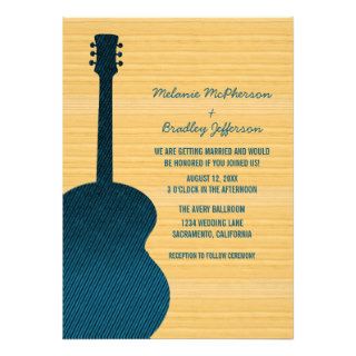 Blue Country Guitar Wedding Invitation