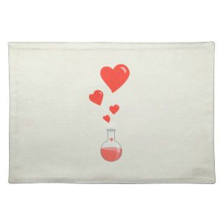 White Flask Of Hearts Valentine's Day Geek Place Mats