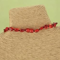 Handcrafted Ruby Red Baltic Amber Freeform Necklace (Lithuania) Necklaces