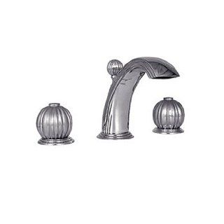 Watermark Designs 201 2 KK Pvd Satin Brass Bathroom Faucets 8" Widespread Lav Faucet With Metal Knob   Bathroom Sink Faucets  