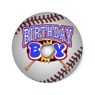 Baseball Birthday Boy Stickers
