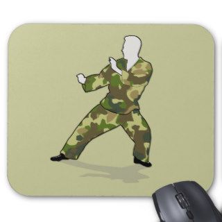 Camo Soldier In Black Green Khaki Mousepad