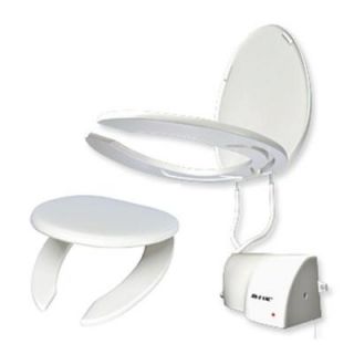 JON E VAC Elongated Open Front Toilet Seat with Lid and Ventilated System in White ESO 201 JS 002