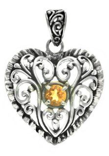 291 Center of my Heart Pendant Organic / Silver Jewelry of Bali Jewelry