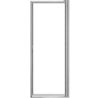 Basco Deluxe 24 1/4 in. to 26 in. x 63 1/2 in. Framed Pivot Shower Door in Silver 100 3