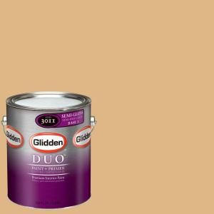 Glidden DUO 1 gal. #GLY23 01F Honey Beige Semi Gloss Interior Paint with Primer GLY23 01S