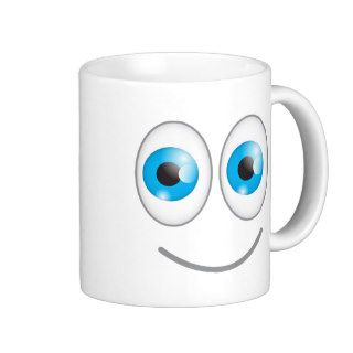 Cute blue eyes funny smiling face coffee mug
