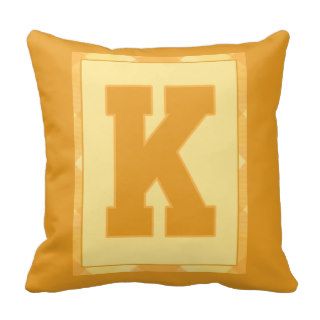 Butterscotch Plaid Letter "K" Monogrammed Pillow