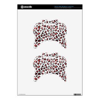 Coral Black Leopard Animal Print Pattern Xbox 360 Controller Skins