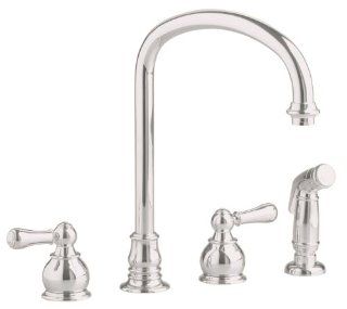 American Standard 4751.732.295 Hampton Undermount Gooseneck Faucet with Spray, Satin Nickel   Touch On Kitchen Sink Faucets  