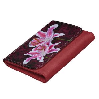 Pink and White Stargazer Lilies Photograph Wallet