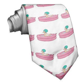 duck wading in inflatable pool neckwear