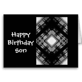 Happy Birthday Son, black & white design Greeting Card