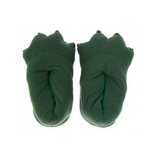 One Size  Dinosaur Godzilla Monster Feet Adult Plush Slippers   Green Shoes