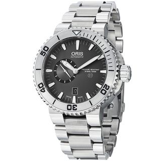 Oris Men's 743 7664 7253 MB 'TT1 Diver' Grey Dial Titanium Bracelet Automatic Watch Oris Men's Oris Watches
