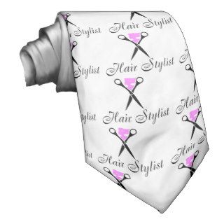Hair Stylist (Pink/Scissors) Necktie