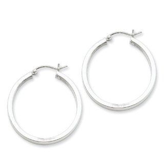 Sterling Silver Rhodium plated Square Tube Hoop Earrings Cyber Monday Special Jewelry