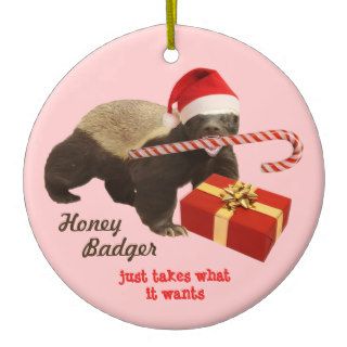Honey Badger Christmas Ornament