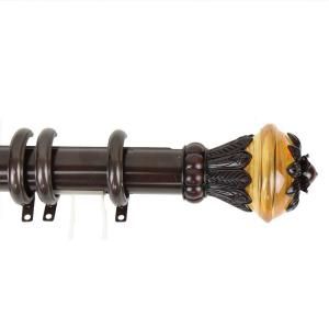 Rod Desyne 84 in.   156 in. Mahogany Paradise Decorative Traverse Rod with Rings DTR 52 847