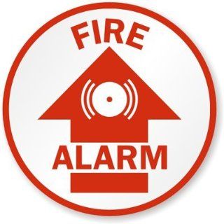 Fire Alarm, SlipSafeTM Anti Skid Vinyl Floor Sign, 8" x 8"