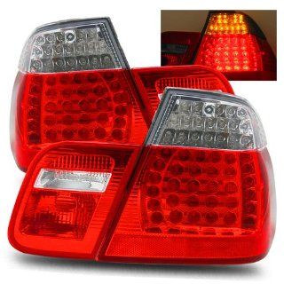 BMW 323i 2000 LED Tail Lights Red Clear 4PCS (Fits Base Wagon 4 Door) Automotive