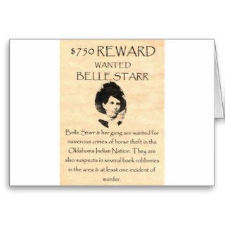 Belle Starr Wanted Greeting Card