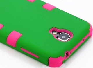 myLife (TM) Pink   Green Matte Design (3 Piece Hybrid) Hard and Soft Case for the Samsung Galaxy S4 "Fits Models I9500, I9505, SPH L720, Galaxy S IV, SGH I337, SCH I545, SGH M919, SCH R970 and Galaxy S4 LTE A Touch Phone" (Fitted Front and Back 