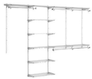 Rubbermaid 3H89 Configurations 4 to 8 Foot Deluxe Custom Closet Kit, Titanium   Closet Storage And Organization Systems