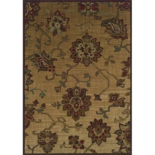 Ellington Beige/Red Transitional Area Rug (6'7 x 9'6) Style Haven 5x8   6x9 Rugs
