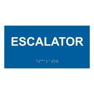 ADA Escalator Braille Sign RSME 330 WHTonBLU Elevator / Escalator  Business And Store Signs 