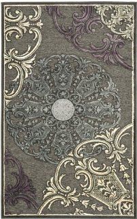 Safavieh PAR117 330 Paradise Collection Viscose Area Runner, 2 Feet 7 Inch by 4 Feet, Charcoal/Multicolor   Purple Grey Accent Rug
