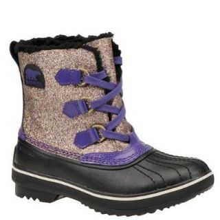 Sorel Girls' Tivoli Glitter Waterproof Short Winter Boot Purple 1 M US Shoes