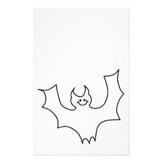 Smiling Bat. Black line illustration. Flyer