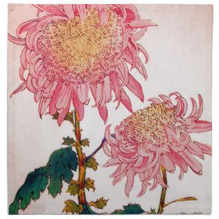 Pink Mondrian Floral Study Printed Napkins