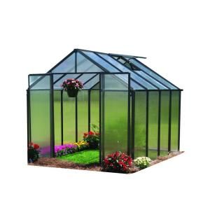 Monticello 8 ft. x 8 ft. Black Frame Quick Assembly Greenhouse Mont 8 BK